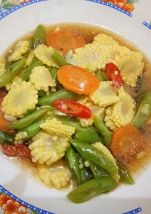Foto resep Tumis jagung muda & buncis