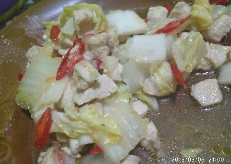 Resep Ayam tumis Sawi Putih yang Enak Banget