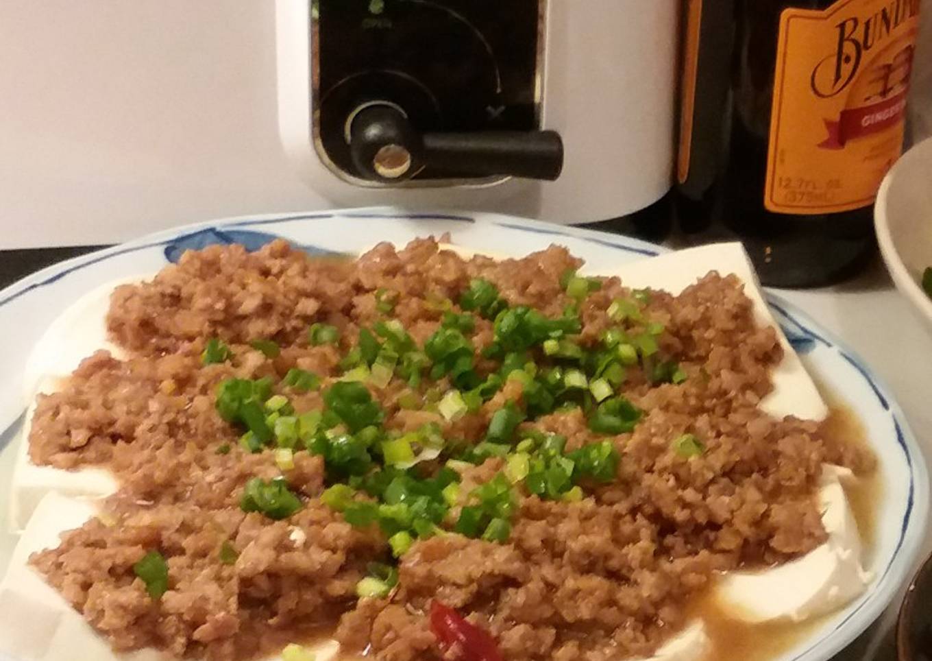 Tau fu minced pork/tahu steam&daging babi giling