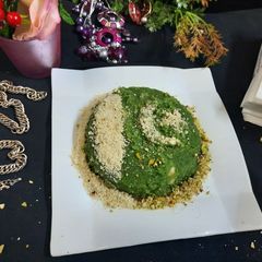 A picture of Green sweet..Soji ka green halwa.