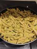 Pasta al pesto de pistache con calabaza