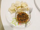 Yam and ugba souce