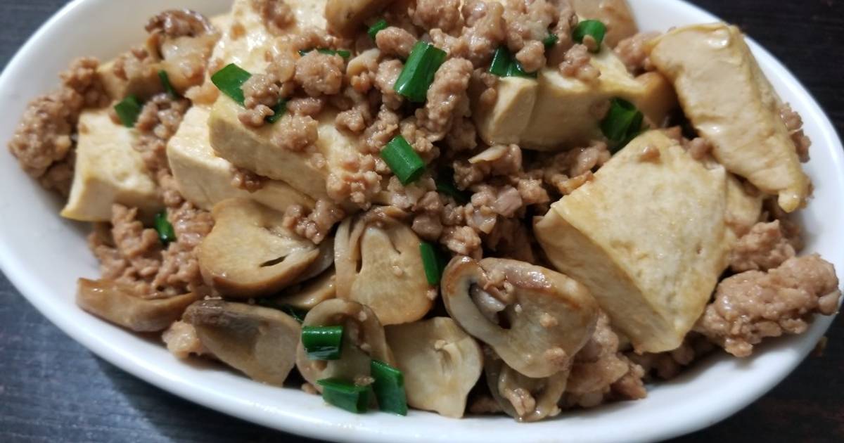 Chinese Mushroom Tofu Minced Pork Stir Fry 香菇碎豬豆腐 Recipe By Lazycook Hk Cookpad