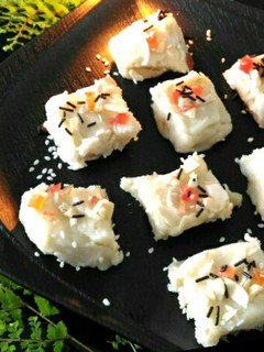 A picture of White chocolate barfi.