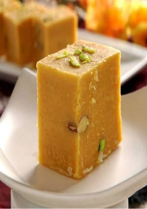 A picture of Besan ki barfie.
