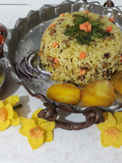 عکسی از دستور پلولوبیا چشم بلبلی با گوشت گوسفندی