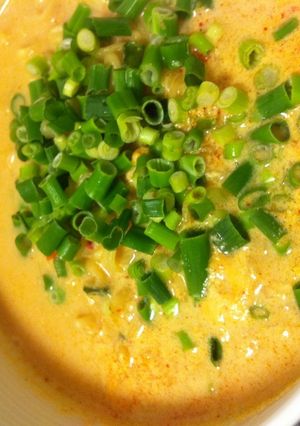 A picture of Creamy Spicy Ramen with Soy Milk.