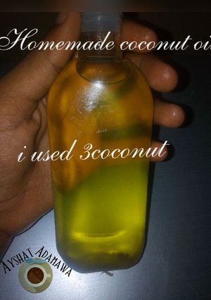 A picture of Homemade coconut oil.