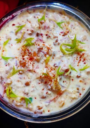 A picture of Sprouts Moong Raita.