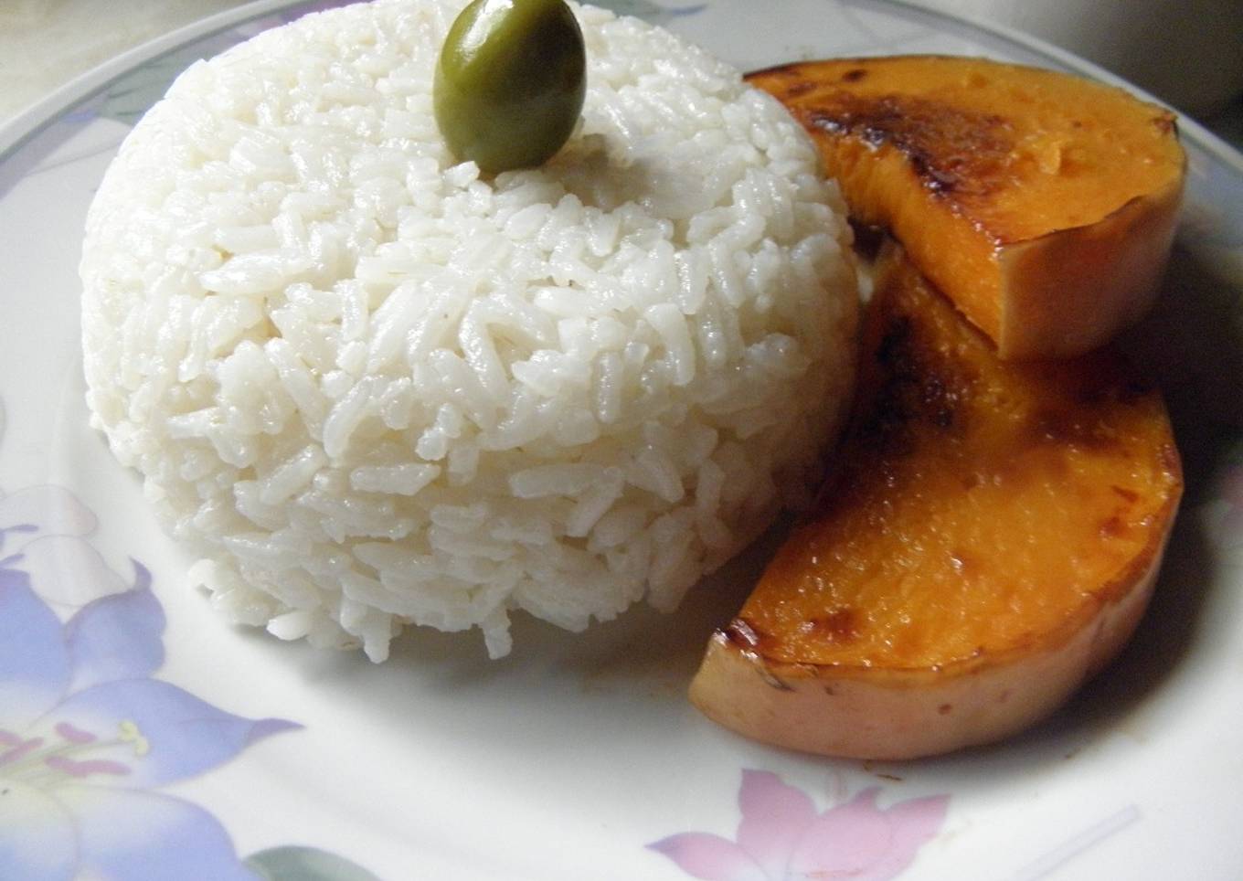 Arroz y calabaza para guarnición