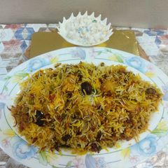 A picture of Paneer biryani.