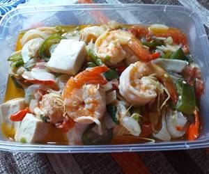 Resep mudah Tumis Udang Tahu Sutera Nikmat Lezat