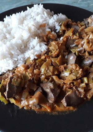 Póréhagymás máj recept fotója