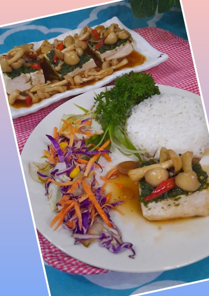 Foto resep Tahu kukus saus jamur