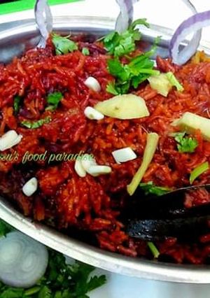 बीट पुलाव (Beet Pulao recipe in Hindi) रेसिपी मुख्य फोटो