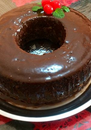 Una foto de Pastel choco flan