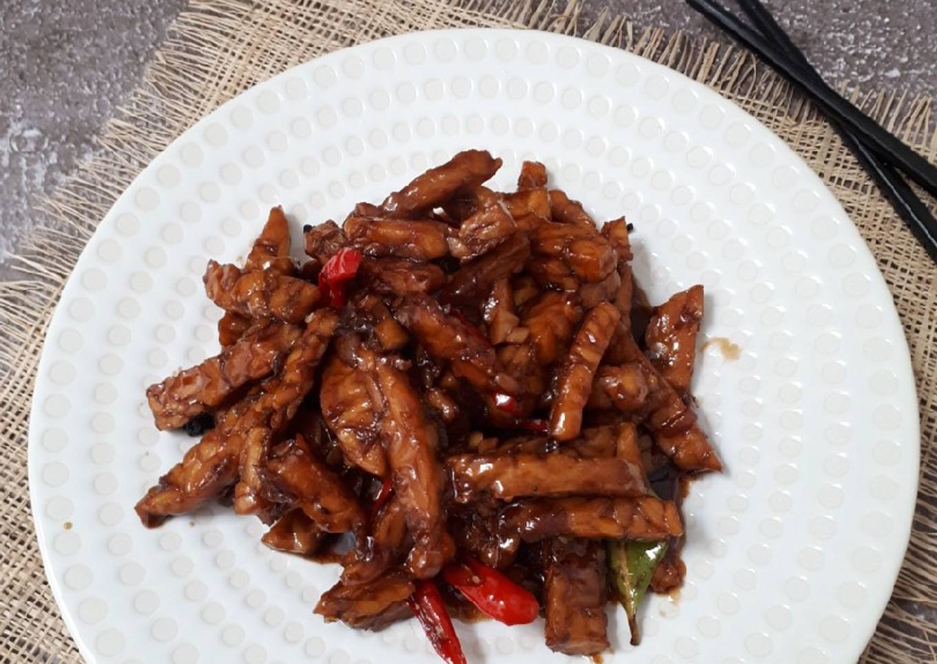 Orek tempe basah