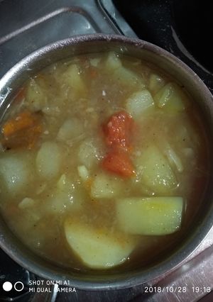 A picture of Pepe-Aloo jhol.