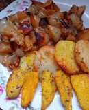 BONDIOLA AL HORNO CON MOSTAZA, MANDARINA, CEBOLLAS Y MANZANAS 🧅🍊🍎🥰😍🍎🧅🍊😍🥰💪💪💪