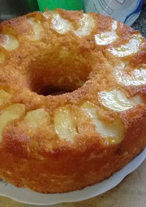 Una foto de Torta invertida de manzanas