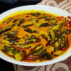 A picture of Dahiwali bhindi sabzi (no onion no garlic recipe).