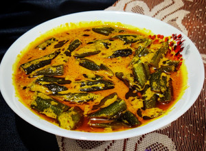 A picture of Dahiwali bhindi sabzi (no onion no garlic recipe).