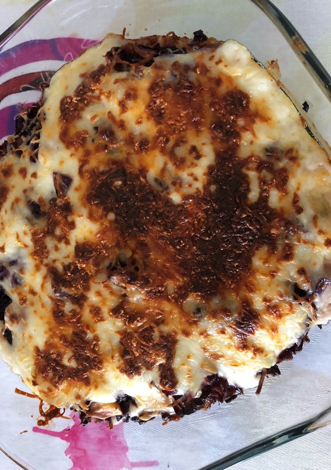 Una foto de Pastel de col lombarda