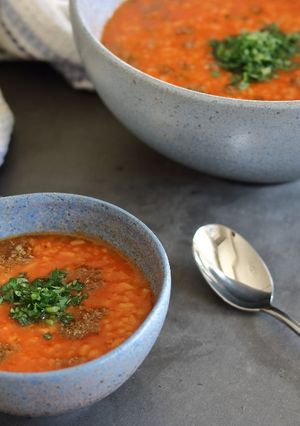 صورة لوصفة شوربة البندورة بالرز