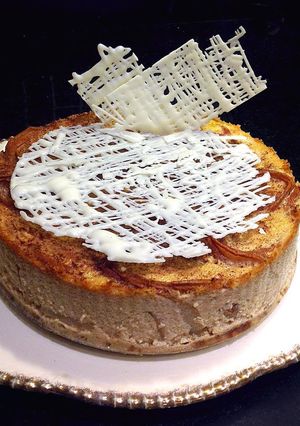 Una foto de Cheesecake de peras sin gluten