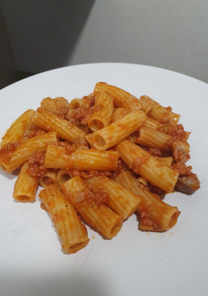 Una foto de Rigatoni alla bolognese