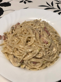 Una foto de Pasta carbonara
