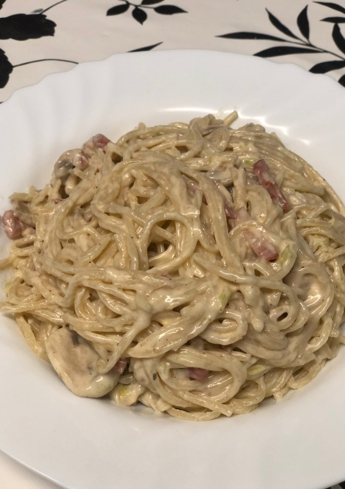 Una foto de Pasta carbonara