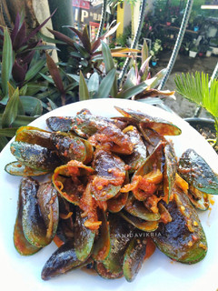 Foto resep Kerang hijau saus tiram pedas