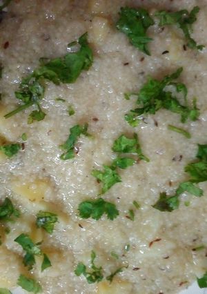 A picture of Navratri special samak pulav.
