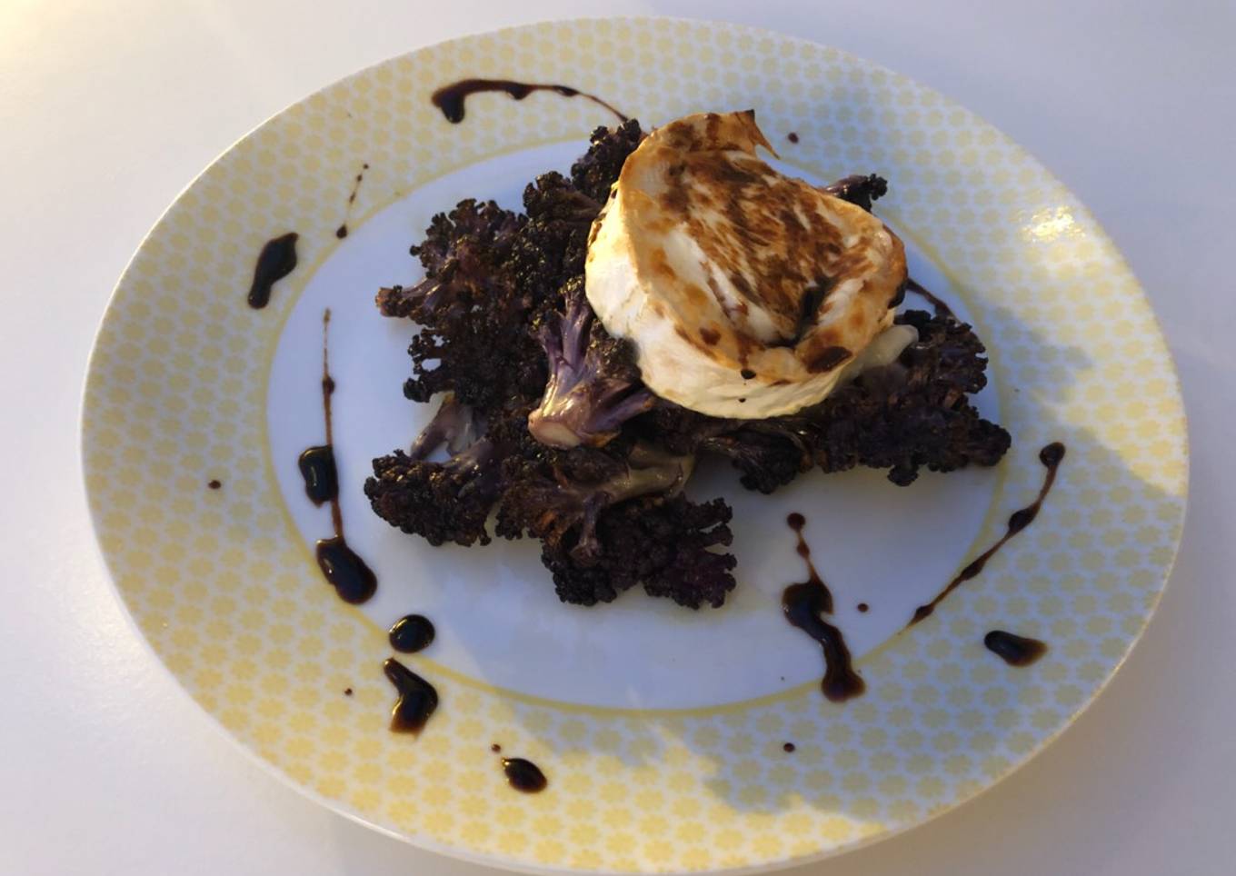 Roast purple cauliflower and goats cheese