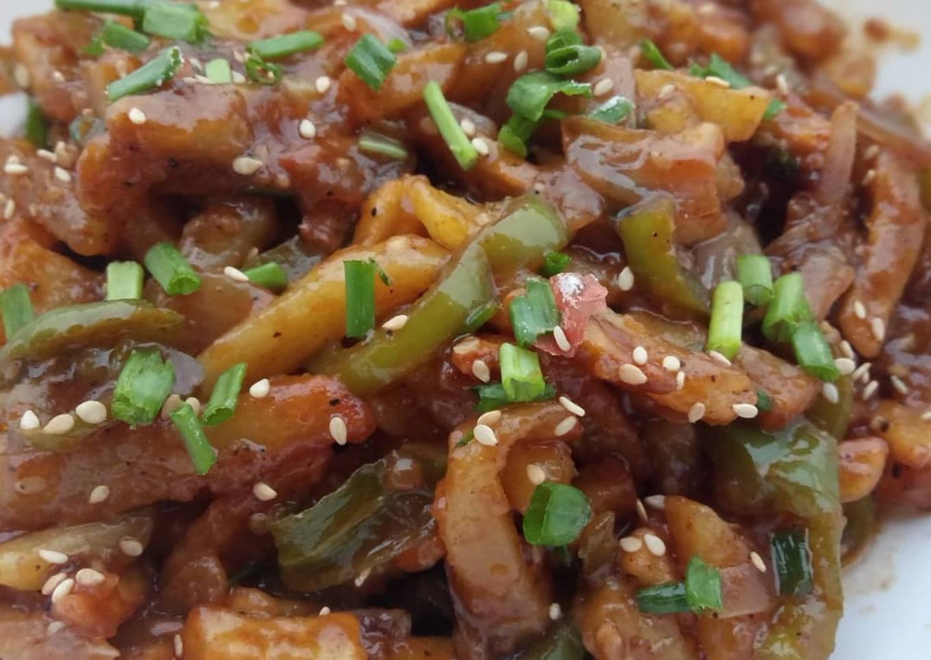Honey chilli potato