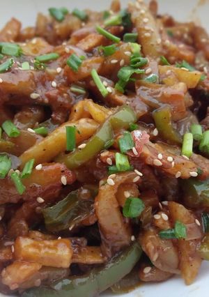 A picture of Honey chilli potato.