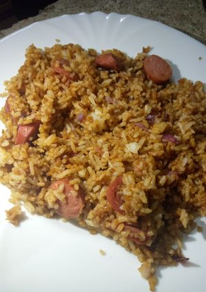 A picture of Sausage rice.