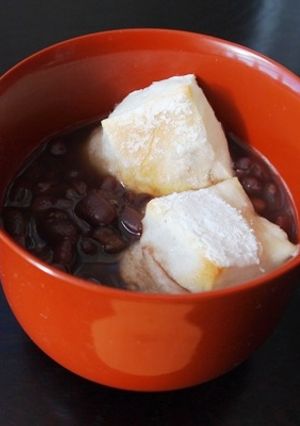 A picture of Oshiruko (Zenzai) with Mochi Made from Scratch with Azuki Beans.