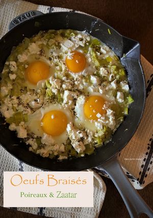 Une photo de Œufs braisés aux poireaux et zaatar