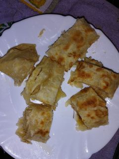 Una foto de Msemen o crepes marroquíes