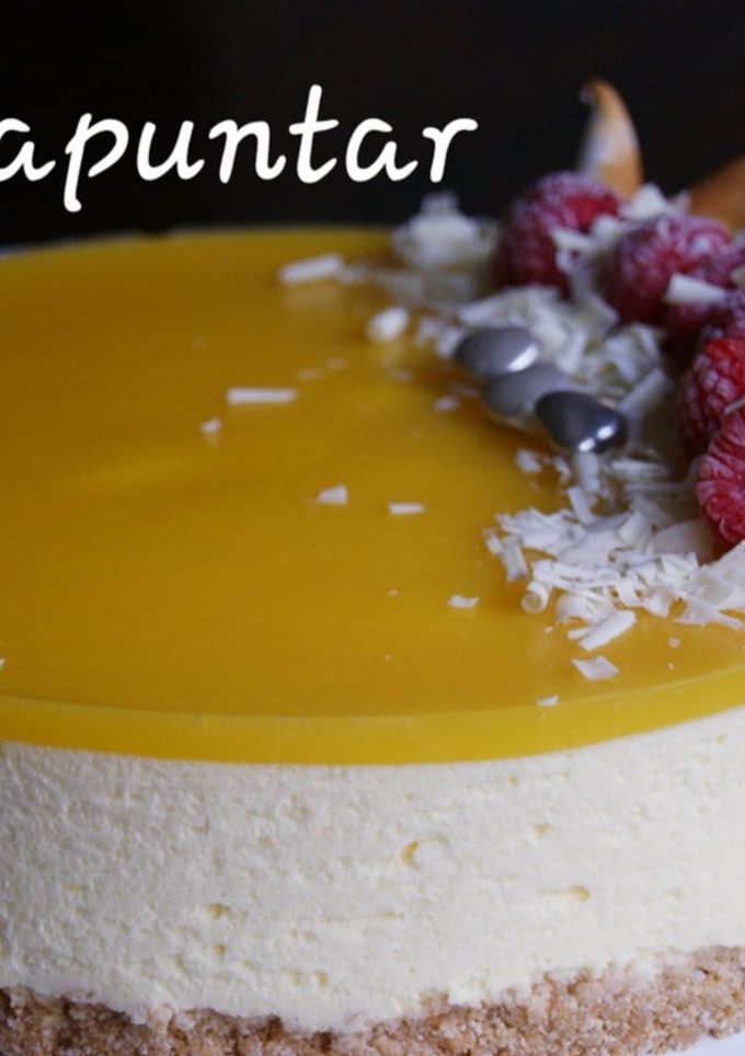 Una foto de Tarta mousse de mango (sin horno)