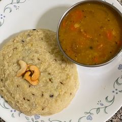 A picture of Saamai (little millet) Pongal.