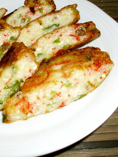 A picture of Easy and Cheap Chewy Tofu (with Imitation Crab and Green Onions).
