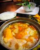 Sopa de miso con Zapallo kabutiá y albóndigas de trigo Japonés KABOTHA NO SUITON🇺🇾🇯🇵南瓜のすいとん