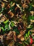 Chicken with Choy Sum and Mushroom Black Pepper