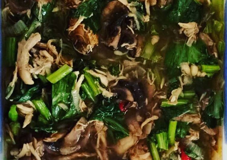 Recipe of Quick Chicken with Choy Sum and Mushroom Black Pepper