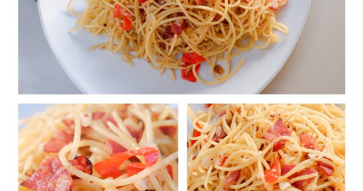 Resep Spaghetti Aglio E Olio With Ham oleh Derie Ariyanti Cookpad