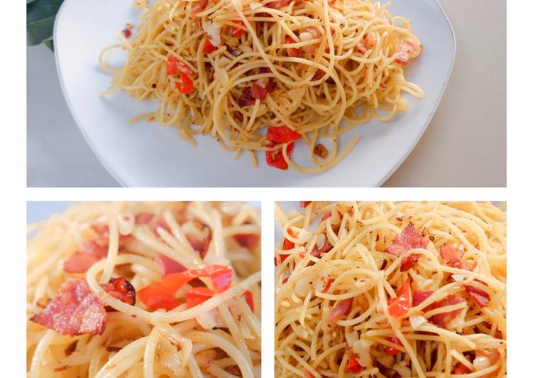 Resep Spaghetti Aglio E Olio With Ham yang Bisa Manjain Lidah