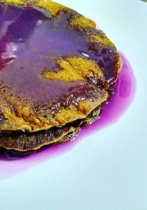 Foto resep Pancake cokelat saus blueberry